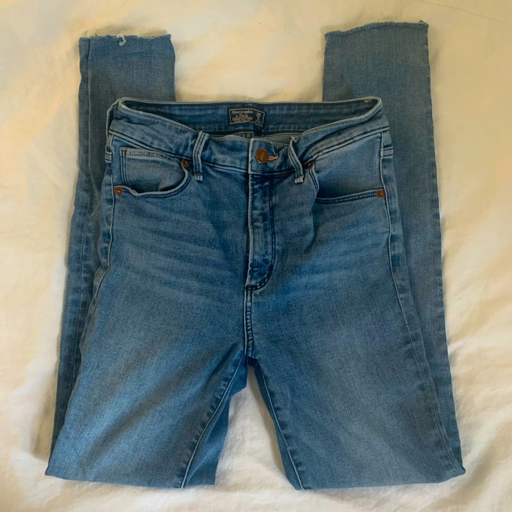 Abercrombie and Fitch high rise, dark wash, skinny jeans